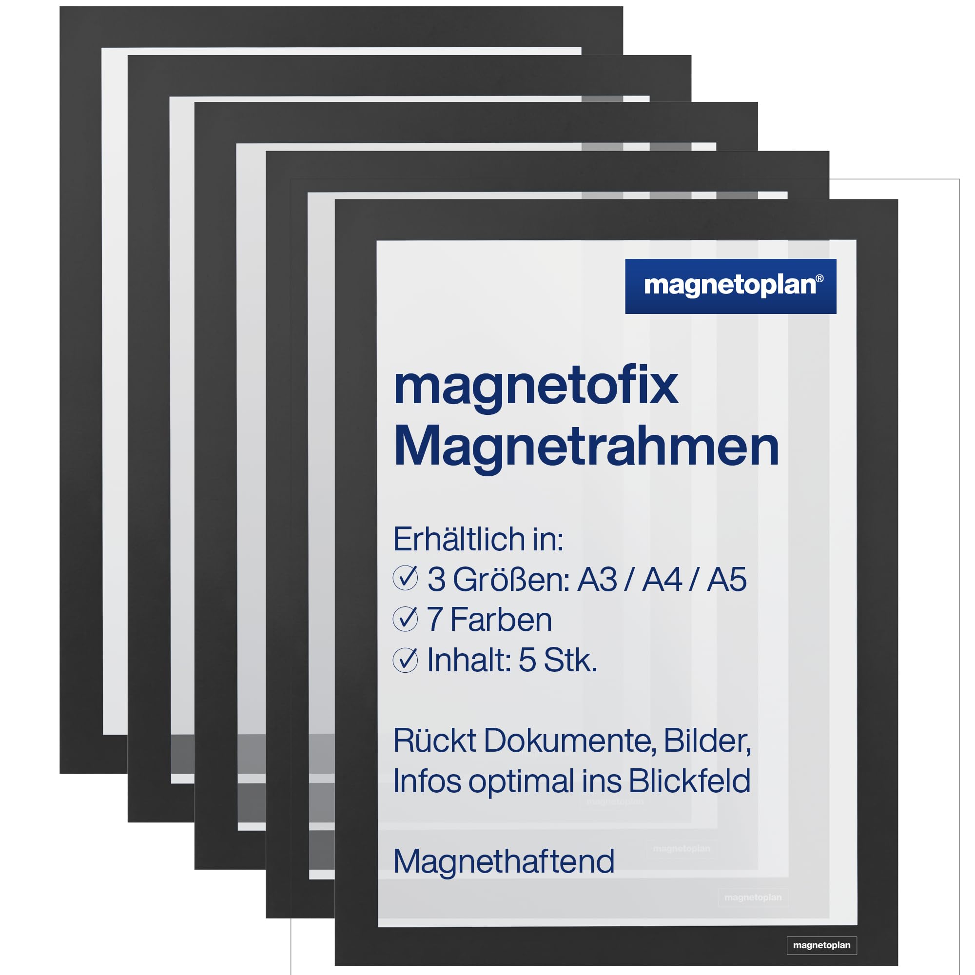 Magnetofix A3 Magnetic Frame Black 5 Pack