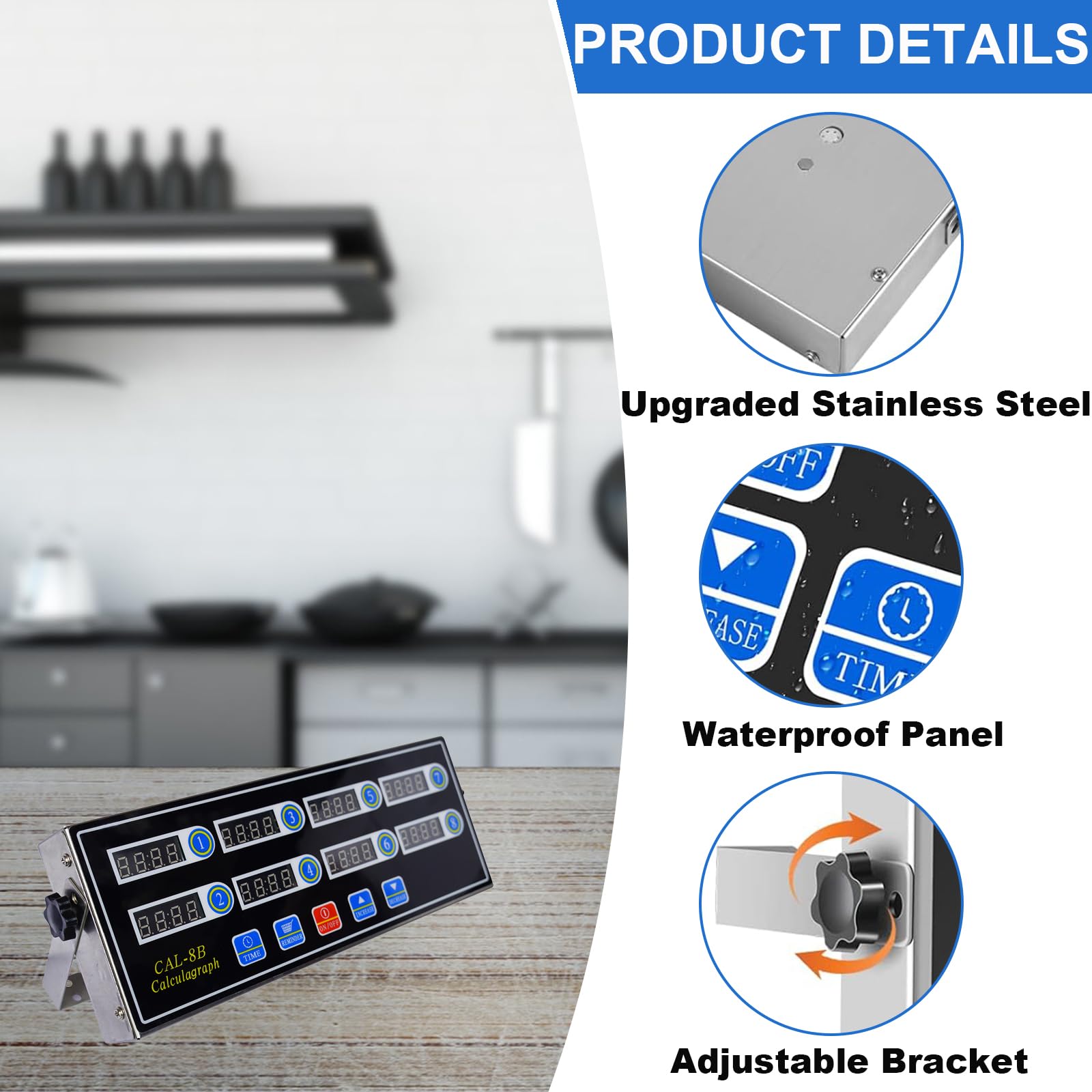 Mua Commercial 8 Channels Digital Kitchen Timer, Stainless Steel ...
