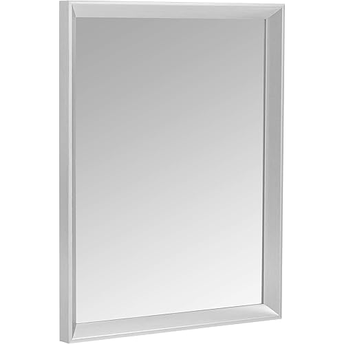 Amazon Basics Rectangular Wall Mirror 16" x 20" - Peaked Trim, Nickel