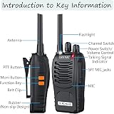 eSynic 2 Pack Walkie Talkies 16CH VOX Li-ion 1500mAh Earpiece LED Torch view 2