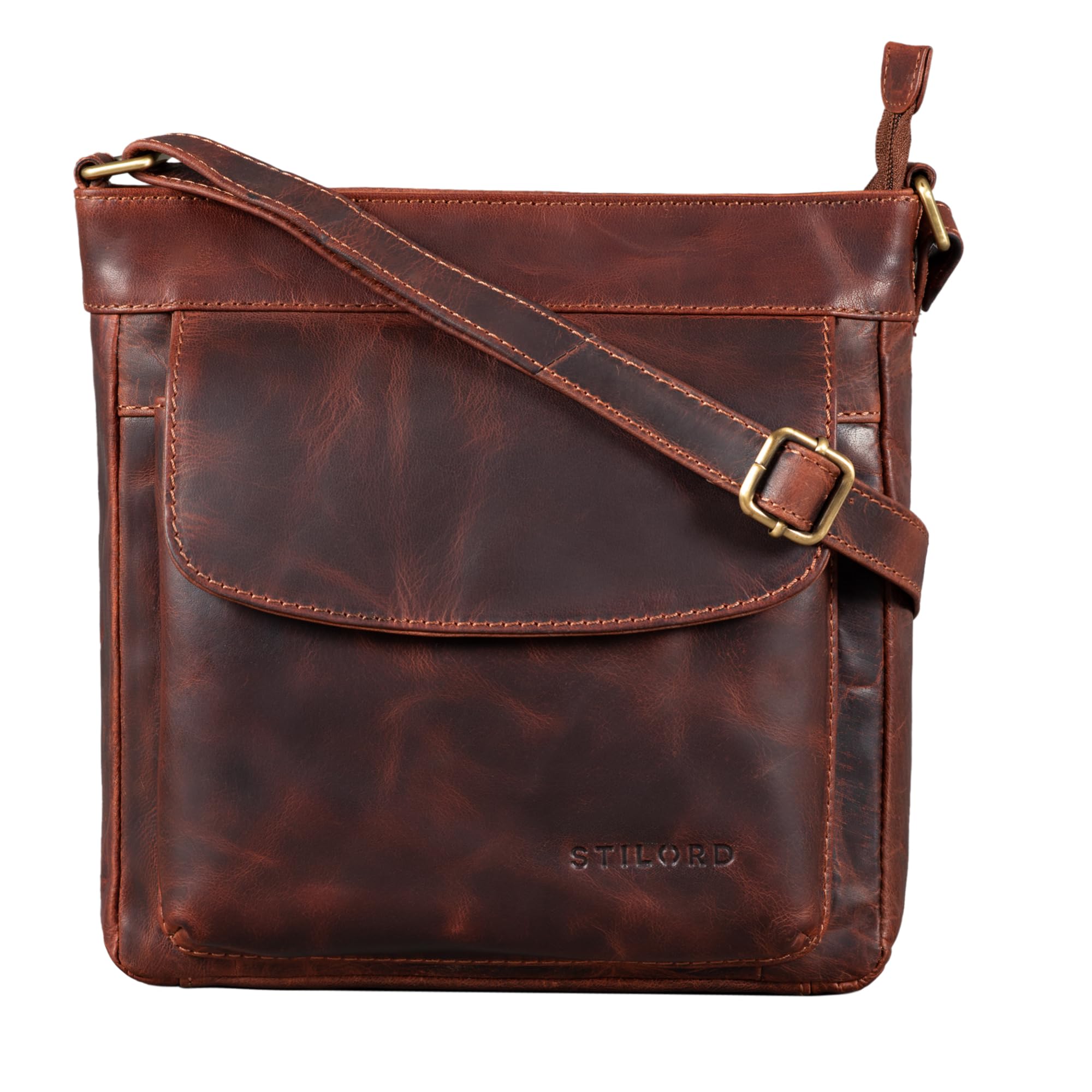 STILORD "Melina" Vintage Women's Leather Bag Small Shoulder Bag for Ladies Elegant Handbag Leisure Evening Bag Genuine Leather Colour:Siena - Brown