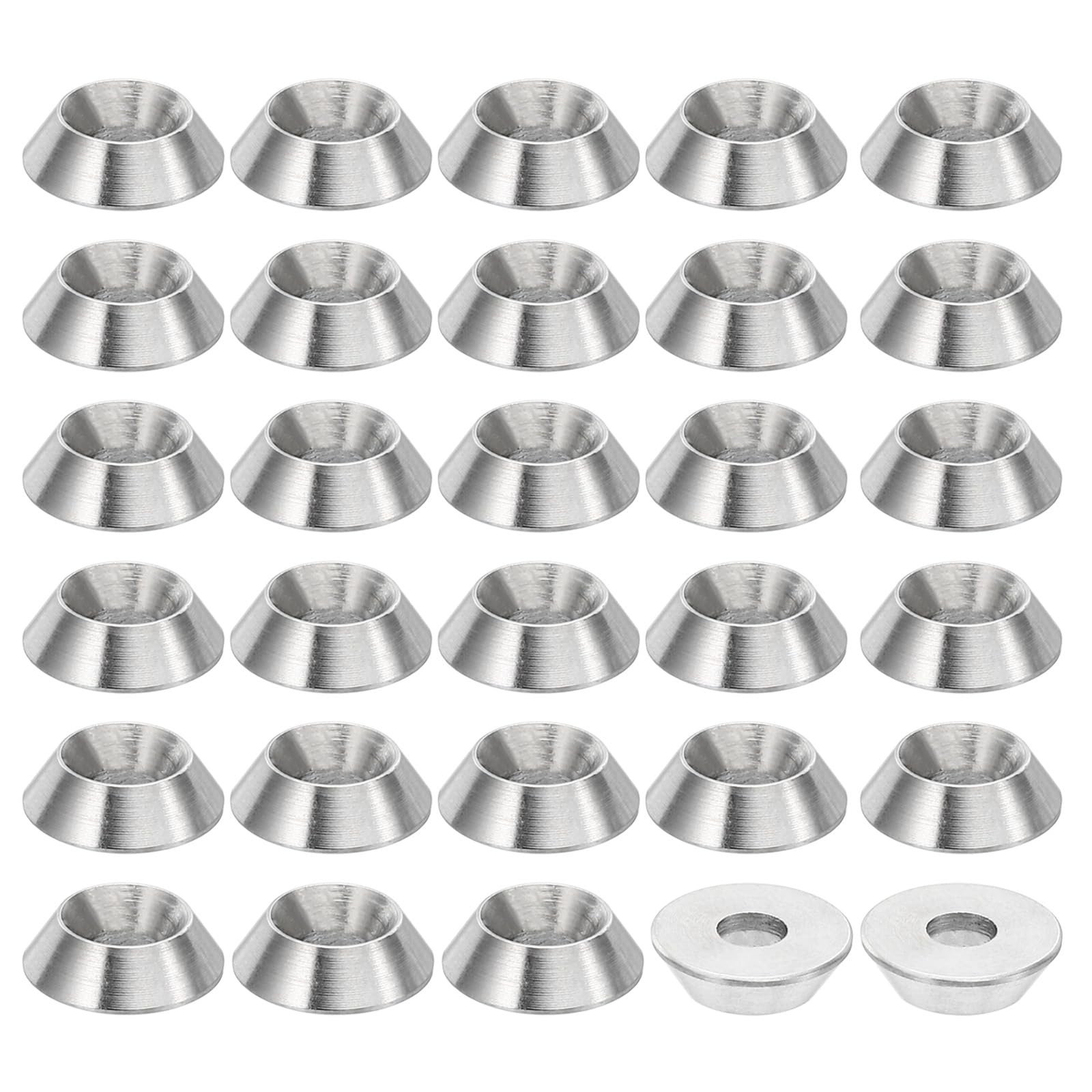 PATIKIL M3 Finish Countersunk Washer, 50pcs 10mm Dia. 3mm Tall Solid 304 Stainless Steel CNC Cup Washer Flat Screw Head Gasket for Constructions, Taper