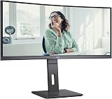 AOC CU34P3CV 34 Inch QHD Curved Monitor 100Hz VA USB-C PD 65W KVM Speakers view 1
