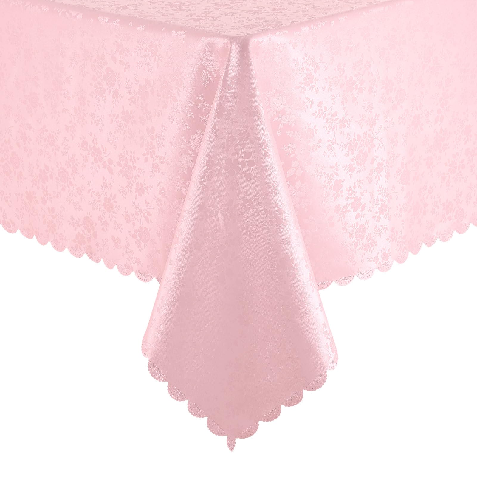 Photo 1 of Smiry Rectangle Table Cloth, Waterproof Heavy Duty Vinyl Tablecloths, Wipeable Washable Table Cover for Kitchen and Dining Room (Pink, 60" X 120")