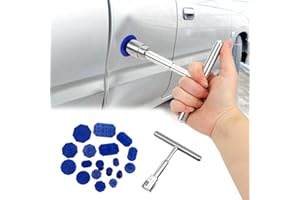 dawfall 19 PCS Car Dent Repair Tool, T-Shaped Puller Handle Lifter + 18 Suction Cups of Different SPEC, Damage-Free Paint Den