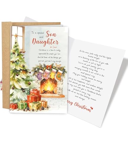 Traditional Christmas Card Son & Daughter In Law - 9 X 6