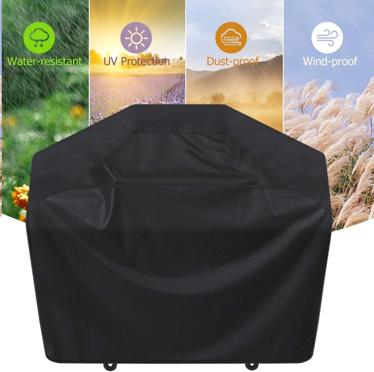 SARCCH Grill Cover, 58- inches BBQ Special Grill Cover, Waterproof, UV and Fade Resistant, Durable and Convenient, Black，Fits Grills of Weber Char-Broil Nexgrill Brinkmann and More, : Garden & Outdoor