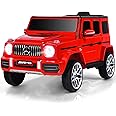 OLAKIDS 12V Kids Ride On Car, Licensed Mercedes Benz G63 Electric Vehicle with Remote Control, Double Open Doors, Music, Bluetooth, 2 Speeds, Wheels Suspension, Battery Powered Driving Toy (Red)