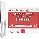 Swann Morton Surgical Scalpel Blade #14 - Sterile Dermaplane Blade for Face, Dermaplaning for Women & Men, Carbon Steel, Beau