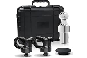 ONSSKI Gooseneck Hitch Ball Kit - 60692 Puck System with 2-5/16-Inch Ball and 2 Gooseneck Safety Chain Anchors Fits for 2013-2024 Ford F250 F350 F450 and Fits for 2016-2024 Silverado Trucks