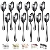 Evanda Black Dinner Spoons 12 Pieces, Black