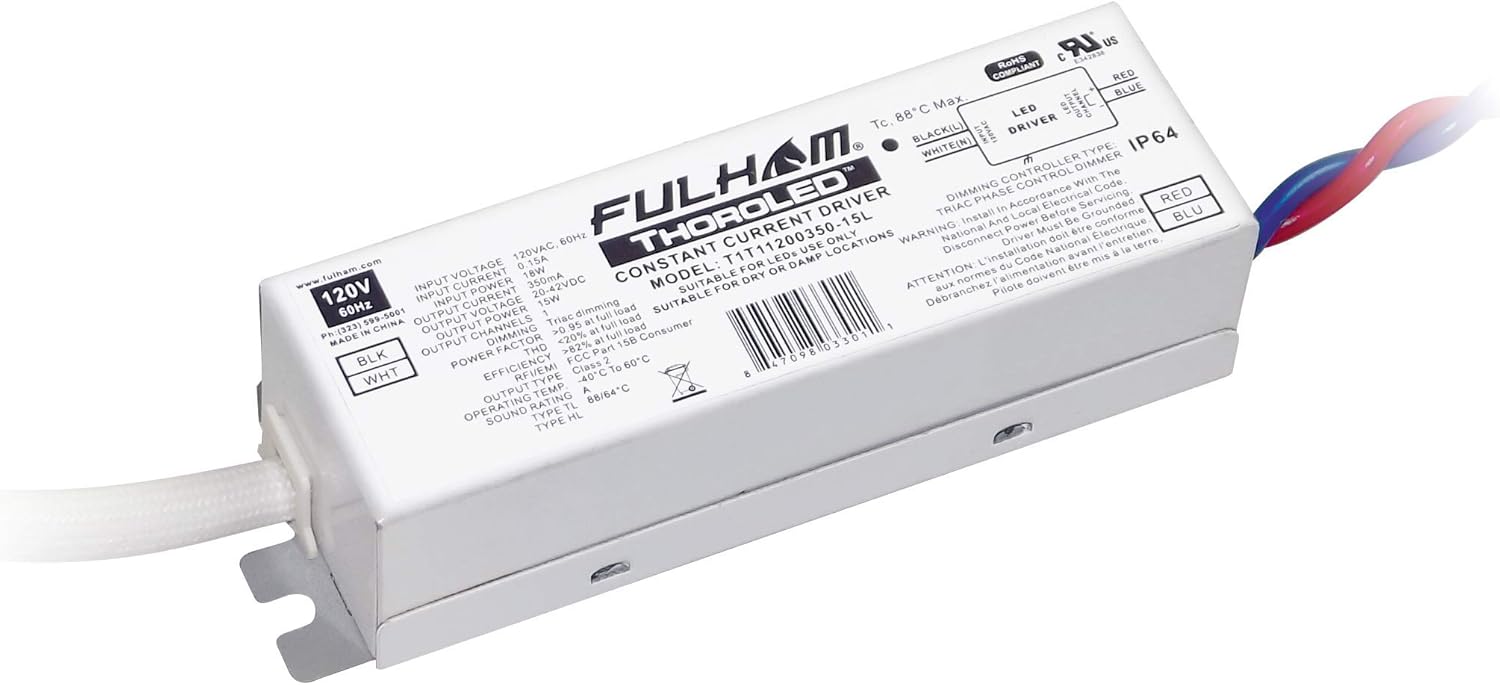 Amazon Com Fulham Lighting T1t11200350 15l Thoroled Single Channel Triac Driver 120v Input 350ma Constant Current Output Max 15w Rohs Compliant Linear Case Ip64 Dimming Led Driver Home Improvement Amazon Com Fulham Lighting T1t11200350 15l Thoroled Single Channel Triac Driver 120v Input 350ma Constant Current Output Max 15w Rohs Compliant Linear Case Ip64 Dimming Led Driver Home Improvement