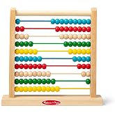 Melissa &amp; Doug Abacus Classic Wooden Toy with 100 Colorful Beads | Classic Wooden Abacus, 10 Rows, 100 Colorful Beads, Counting &amp; Math, Skill Building Play, Preschool Toys for Kids, Ages 3+