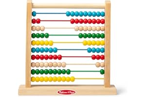 Melissa & Doug Abacus - Classic Wooden Educational Counting Toy with 100 BeadsAbacus Toy for Kids Math for Ages 3+