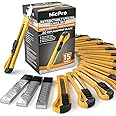 Nicpro 15 Pack Utility Knives with 30 PCS Extra Blades, Plastic Box Cutters Bulk Retractable Razor Knife Snap Off Blades 18mm for Heavy Duty Office, Home, Arts Crafts, Hobby