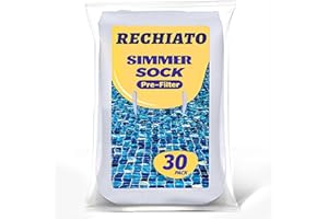 RECHIATO 30 Pack Pool Skimmer Socks for Pool Filters, Filters Baskets and Skimmers to Filter Debris and Leaves, Protact Filter System of Inground and above Ground Pools