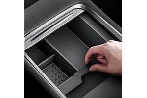 REEVAA® 2024 Newest Tesla Model Y /3 Center Console Organizer Tray Accessories [Bumpy Road Friendly] for Tesla Model Y 2024-2021 /Model 3 2023-2021 [Not Fit for Model 3 2024], Silicone Edition, 1PCS