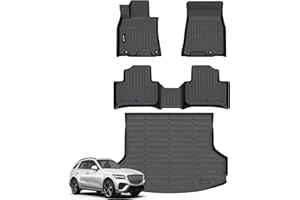 Jenofa-Floor Mats for Genesis GV70 2022-2026 Car Mats Cargo Mat Fit 2025 GV70 (NO Electrified) All Weather Non-Slip Waterproof Durable TPE Rubber Floor Liner Accessories Full Set