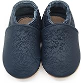 Aijoviko Genuine Leather Baby Booties Soft Sole Toddler Walking Shoes Flexible&Breathable Baby Slippers for First Walkers Boys Girls