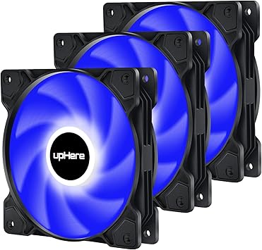 upHere Ventilador de caja de 120 mm con efecto LED azul ...