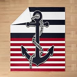 Feelyou Anchor Decor Flannel Fleece Blanket