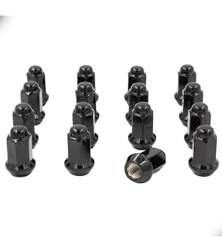 16-Pack Black Extended Shaft Tapered Lug Nuts – 10mm X 1.25 Thread, 14mm Head, For Aftermarket Wheels