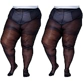 Silky Toes Plus Size Pantyhose for Women Soft Sheer Queen Tights