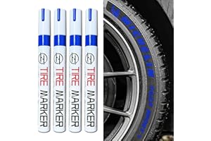 HUWANDE 4Pcs Car Tire Marker Pens,Waterproof Car Tire Paint Pen,Anti-drying Letter Graffiti Ink Marker (Blue)