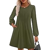 PRETTYGARDEN Fall Dresses for Women 2026 Long Sleeve Mini Short Flowy A Line Casual Holiday Party Tunic Dress Fashion Clothes
