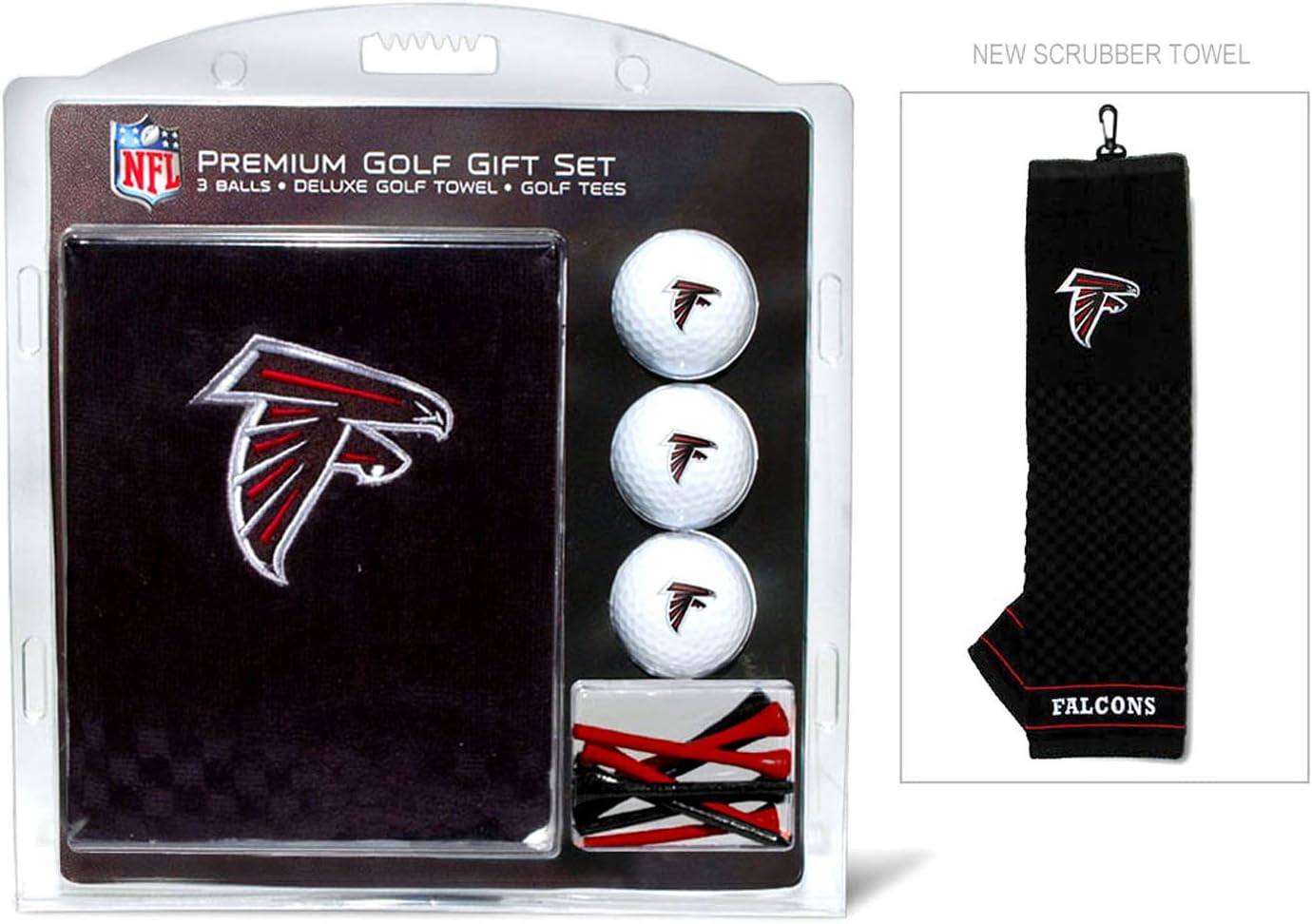 Team Golf NFL Atlanta Falcons Gift Set Embroidered Golf Towel, 3 Golf Balls, and 14 Golf Tees 2-3/4" Regulation, Tri-Fold Towel 16" x 22" & 100% Cotton : Sports & Outdoors