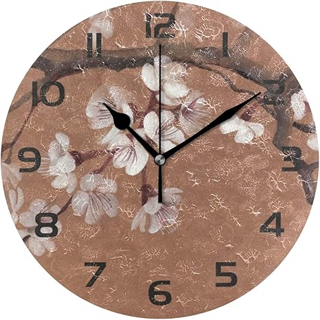 Amazon Co Jp Uooya 掛け時計 和風 さくら 桜花柄 サイレント おしゃれ 円形 壁掛け時計 静音 置き時計 ホーム ベッドルーム キッチン 事務所 学校 飾り付け プレゼント用 ホーム キッチン