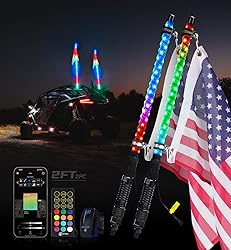 Xprite 2PC 2FT Spiral RGB LED Whip Light with