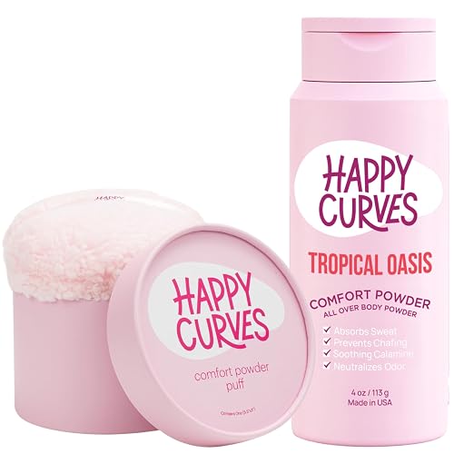 HAPPY CURVES Comfort Powder: Talc Free Anti Chafe Body & Foot Dusting ...