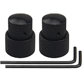 2Pcs Yootones Metal Guitar Dual Concentric Stacked Control Knobs for Electric Guitar Bass (Black)