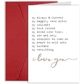 MOCO PAPER Romantic Anniversary Card Husband, Romantic Anniversary Card Gift for Husband, Ideal Birthday Poem Sentimental Card from Wife