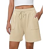 Cowasto Womens Cotton Sweat Shorts Casual Summer Loose Athletic Short Drawstring Waist Lounge Running Shorts with Pockets