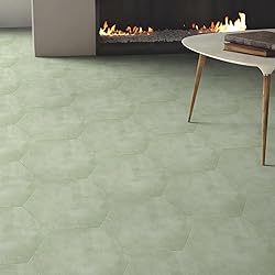 Alwayspon 12Pcs Hexagon LVT Flooring Peel and Stick