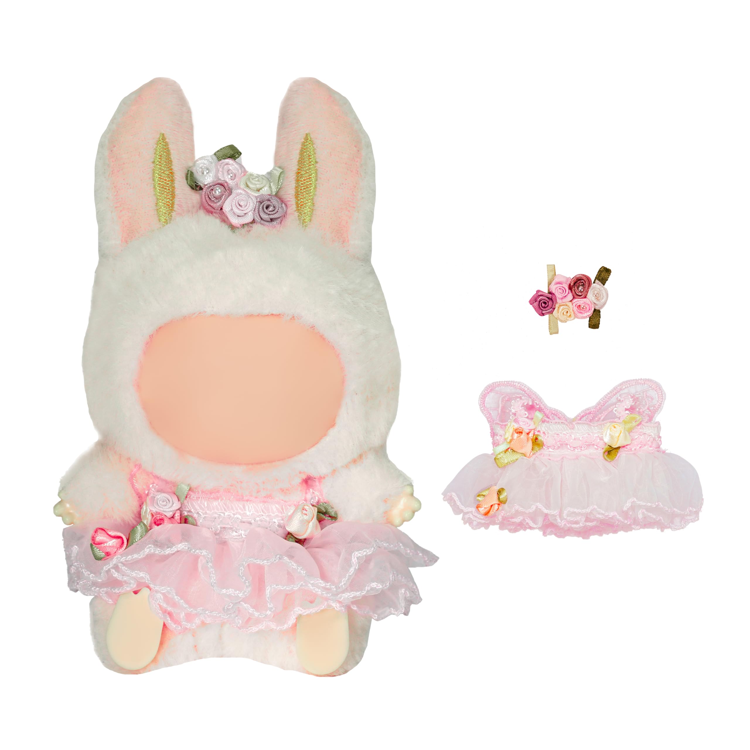 Photo 1 of Treayes 17cm Doll Clothes - Princess Dress with Velvet Hair Bow, Party Outfits for Plush/Blind Box, Luxury Chic Style Set, High-End Fashion Accessories (Wedding Dress)