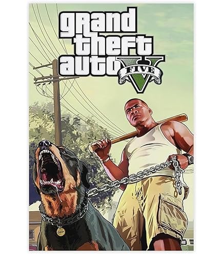No.275フレーム付きキャンバスアート　アートポスター　GTA5 グラセフ Amazon.co.jp: グランドセフトオートVゲームポスター クール