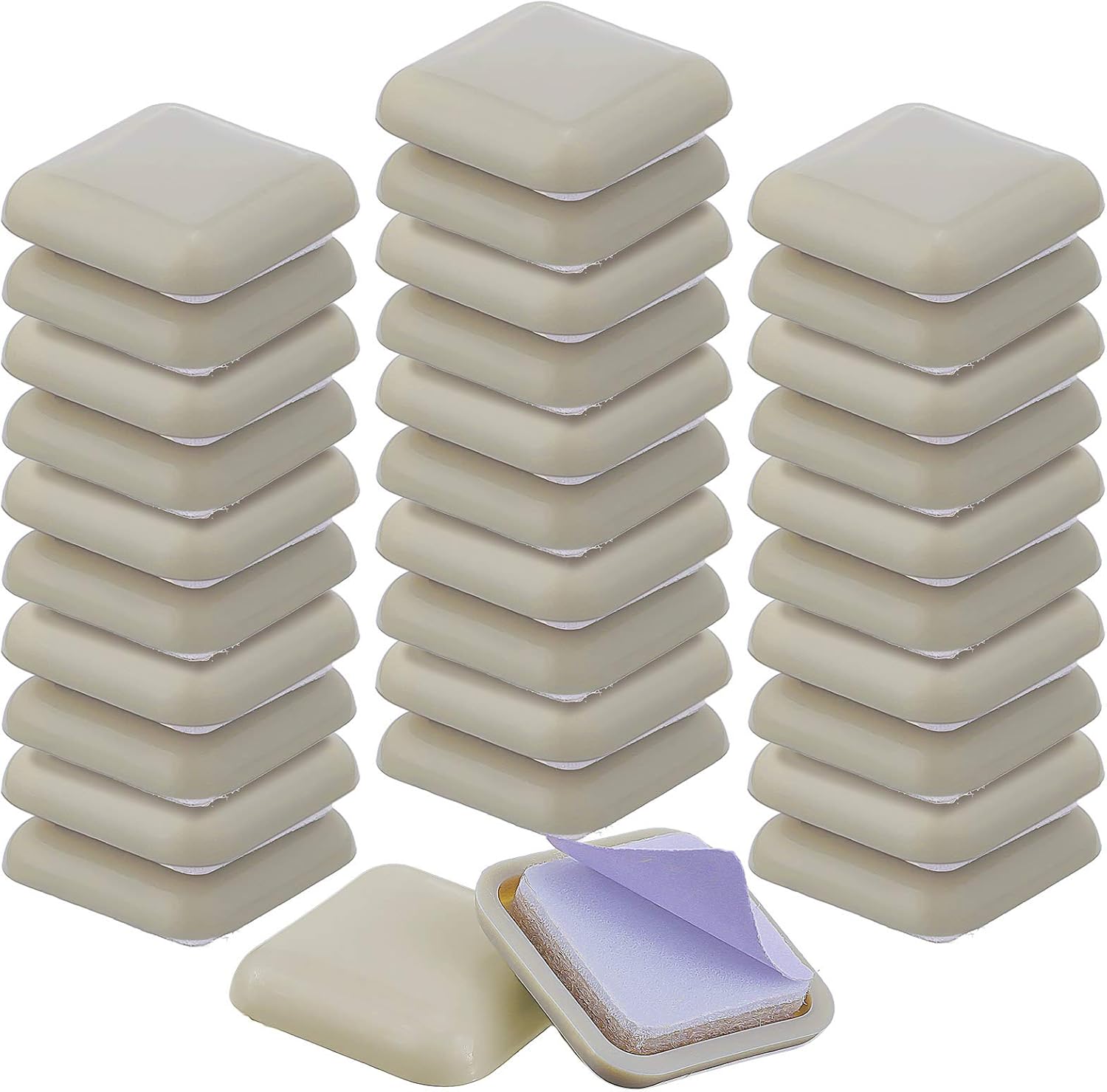 36 Pieces 1 Furniture Sliders for Carpet Sliders 1 Inch Furniture Glides Moving Sliders Pads for Carpet (Square)