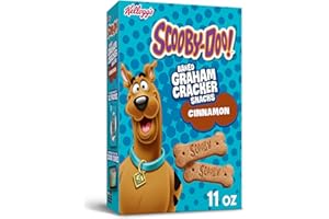 KEEBLER SCOOBY-DOO! Baked Graham Cracker Snacks, Made with Whole Grains, Kids Lunch Snacks, Cinnamon, 11oz Box (1 Box)