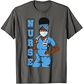 Black Nurse Uniform Face Mask Afro African Women Funny Gift T-Shirt