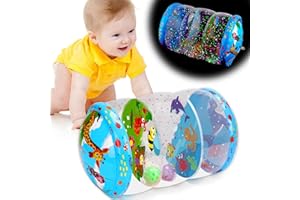 THREMHOO Crawling & Walking Baby Toys 6-12 Months Glowing Jumbo Inflatable Rolling Infant Toy 7 8 9 10 12-18 Month Old Tummy Time Development Light Up Toys for 1 2 Year Old Boy Girl Christmas Birthday Gifts