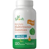 Lil' Sprouts Kid's Daily Multivitamin Gummies | 120 Count | Includes 11 Vitamins &amp; Minerals | Fruit Punch Flavor | Gluten Free