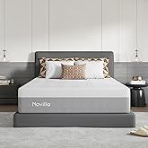 Novilla 14 Inch Queen Size Gel Memory Foam Mattress in a Box, Pressure Relieving & Plush Comfort, Bliss, Grey