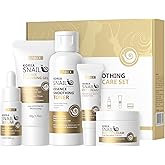 LAIKOU Korean Skin Care Set, Facial Skin Care Products, Skin Care Kit with Snail Serum, Cleansing Gel, Toner, Eye Cream, Essence Cream 5pcs for Women Teen Girls Mom Daughter Lover Christmas Birthday