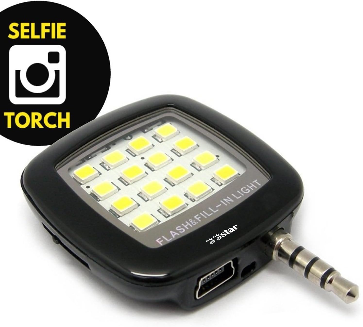 Selfie Light Torch :Cell Phone Flash LED Mini Spotlight Ring Fill-In Lighting Pocket Bulb Camera Lamp For Best Photos & Video In Dark For iPhone 6 plus 6s 5s 4s iPad Air Samsung Galaxy S6 Edge S5 Note