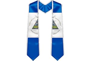 YOXEULL National Flag Embroidered Graduation Stole with Trim, Graduation Sash Graduates Gift, 72"