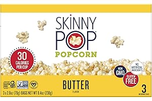 SkinnyPop Popcorn, Butter Microwave, 2.8oz, 12 Boxes (3 Bags per Box)