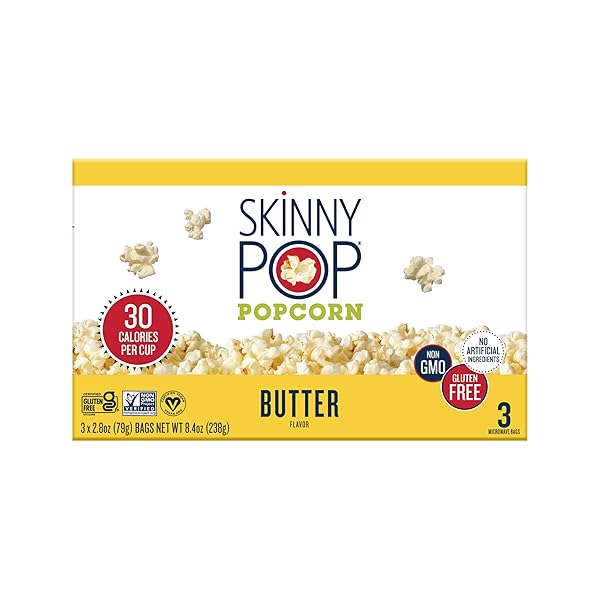 SKINNYPOP POPCORN, BUTTER MICROWAVE, 2.8OZ, 12 BOXES (3...